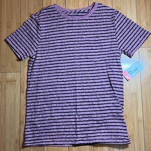NWT NEW Size M Girls Epic Threads Purple and Black Stripped shirt with pocket.